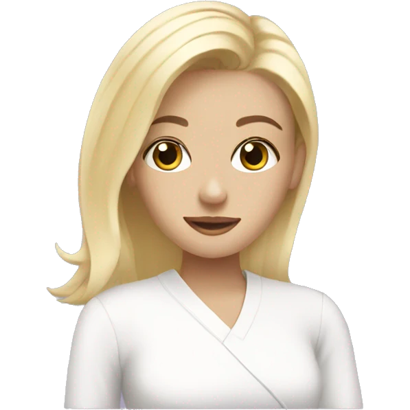 blonde girl doing skincare emoji