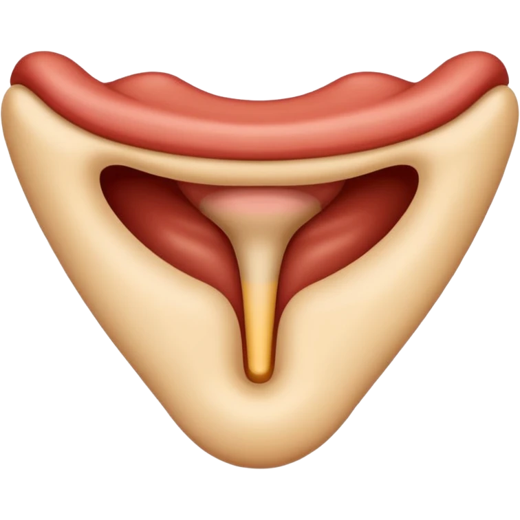 a clean, detailed emoji of a human throat, showing the neck front with subtle shading, simple anatomy, warm skin tone, smooth emoji style, no gore, no internal organs, friendly and clear medical-style icon
 emoji