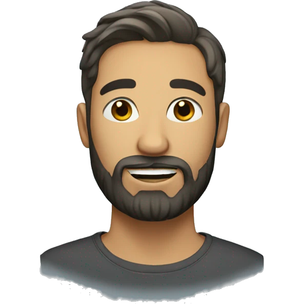 man, beard, bright skin emoji