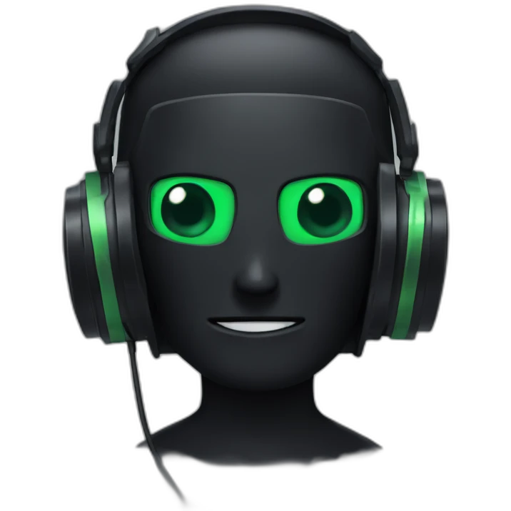 Enderman with green eyes and headset emoji