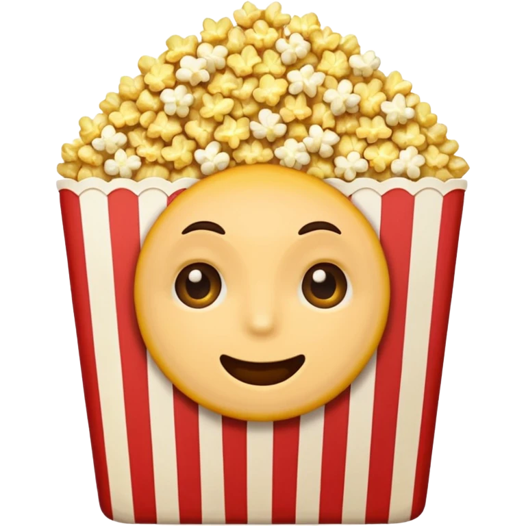Emoji with 👀 for eyes and is eating popcorn 🍿 emoji