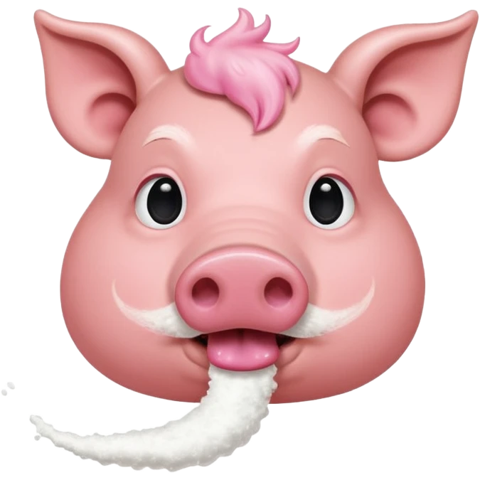 A hog snorting a line of white substance  emoji