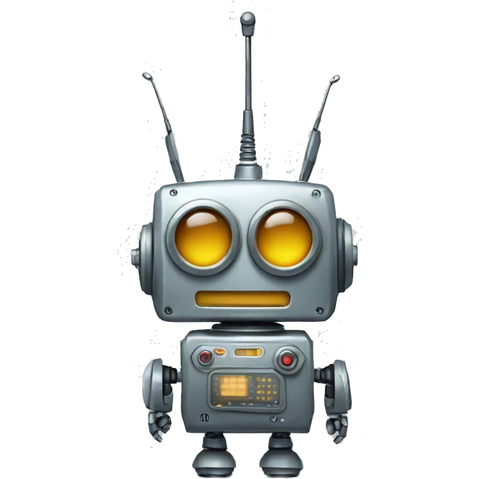 robot with an antenna on its head emoji