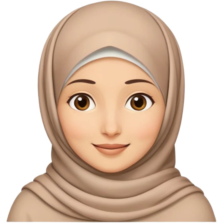 Caring mother wearing a hijab with a warm smile emoji