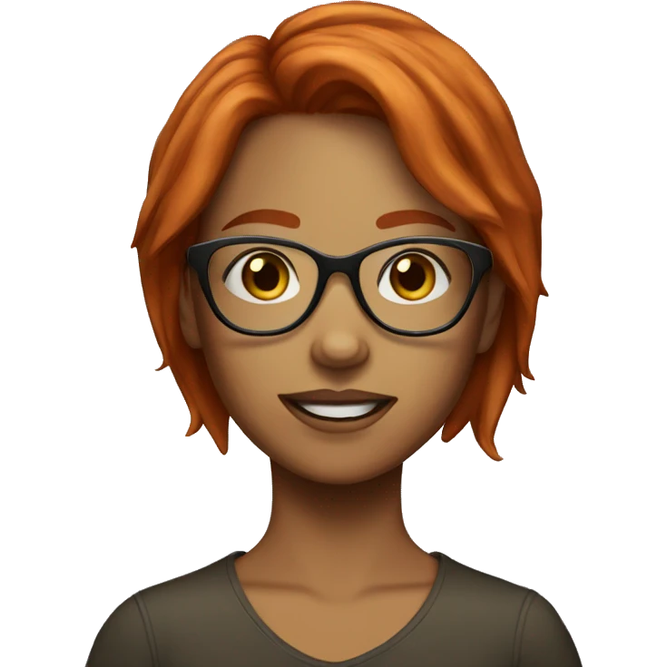 Girl with redish hair and freckles wearing glasses emoji