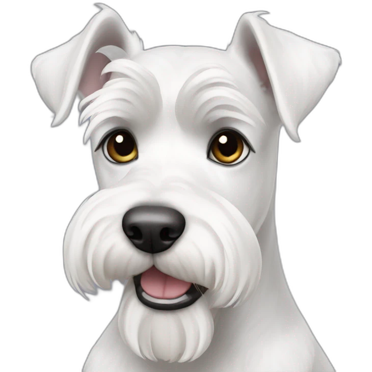 White mini schnauzer cut ears emoji