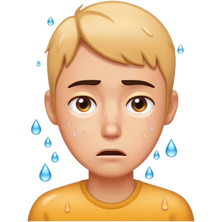 Face with sweat droplets, anxious expression, sweating profusely emoji