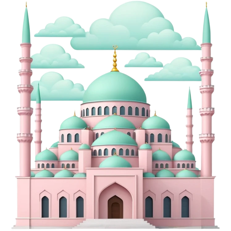 Light Pink mint İstanbul mosque under construction  emoji