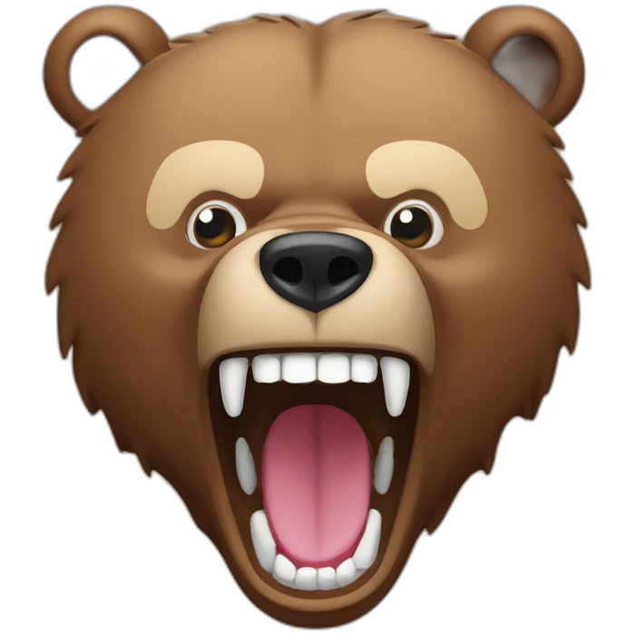 screaming grizzly bear head emoji
