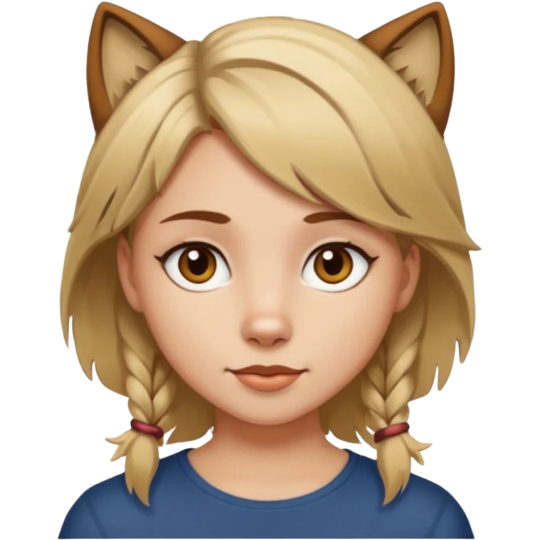 girl with wolf cut brown hair and blonde streaks emoji