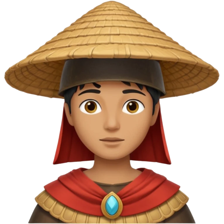 ancient roman conical hat, black, half body emoji