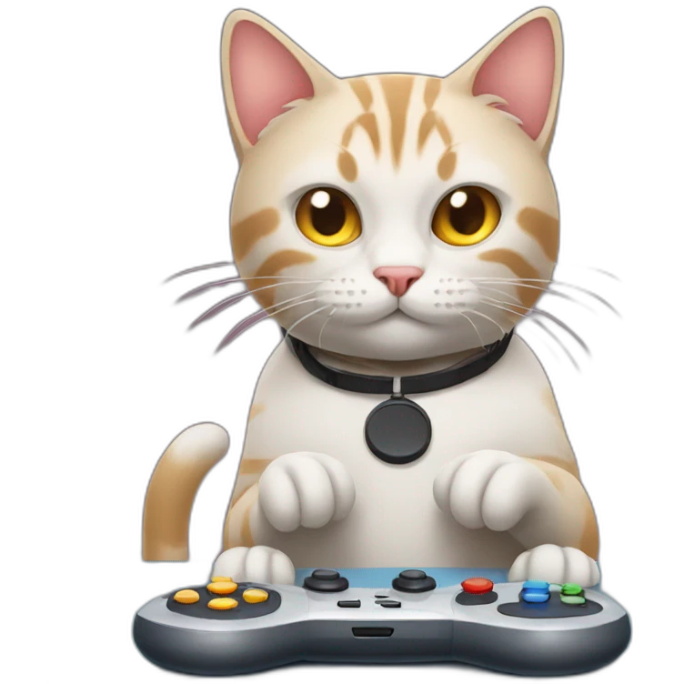 cat playing video game emoji