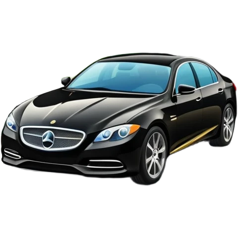 luxury car is driving on a scenic highway with beautiful landscape around emoji