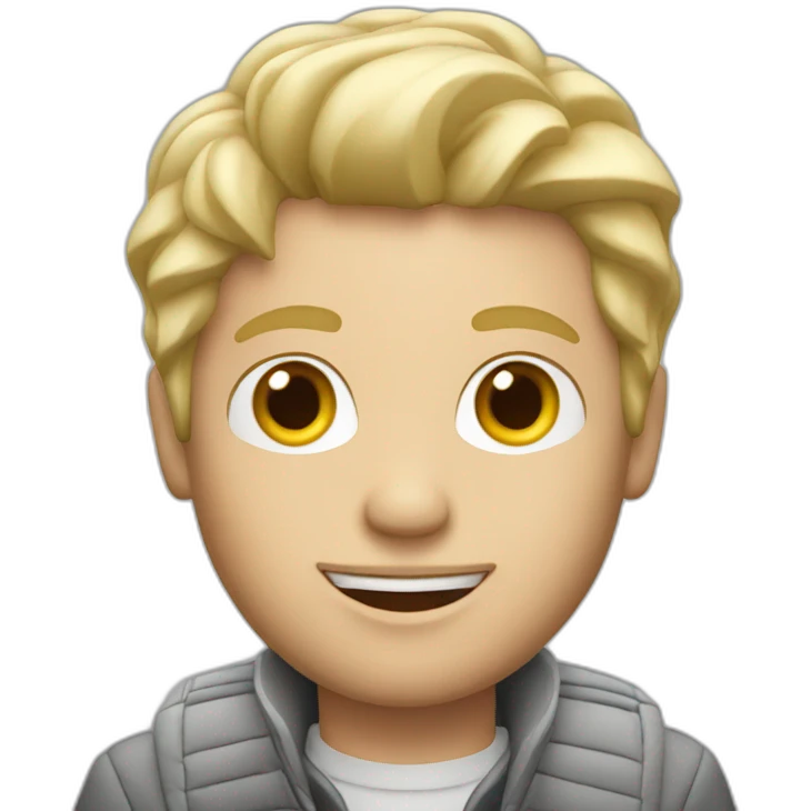 blonde man sitting in silver merCedes car emoji