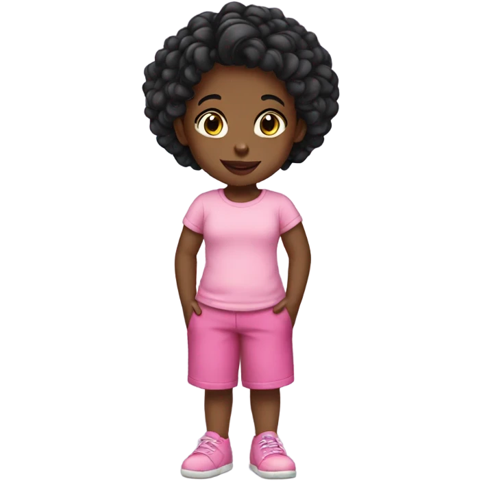 black girl toddler with pink top emoji
