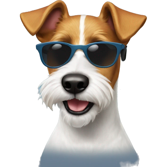 Fox terrier with sunglasses  emoji