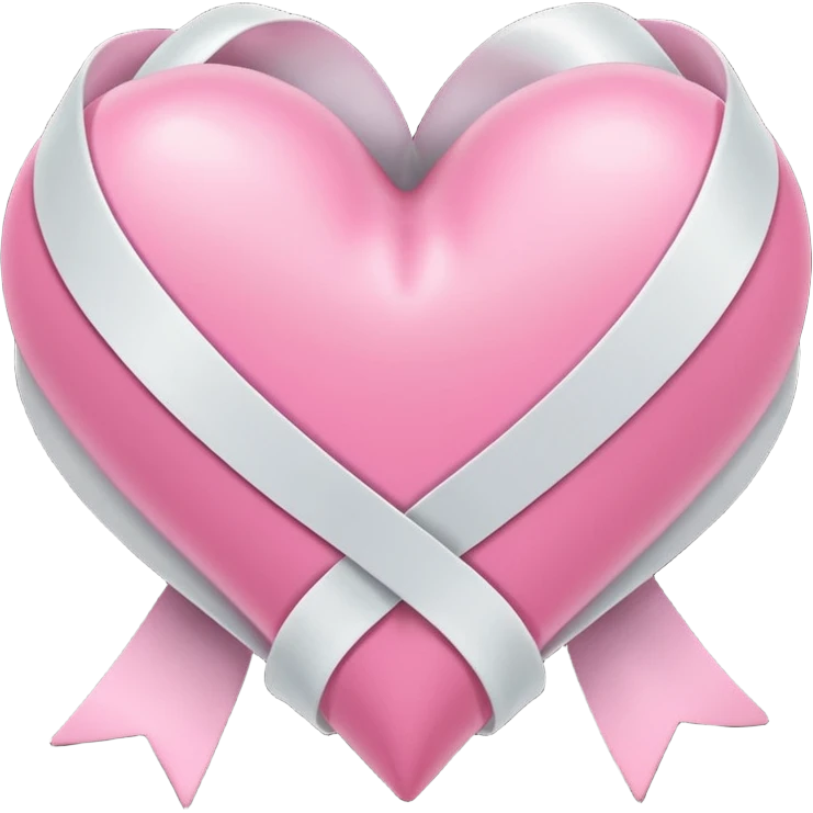 pink heart entwined with white ribbon emoji