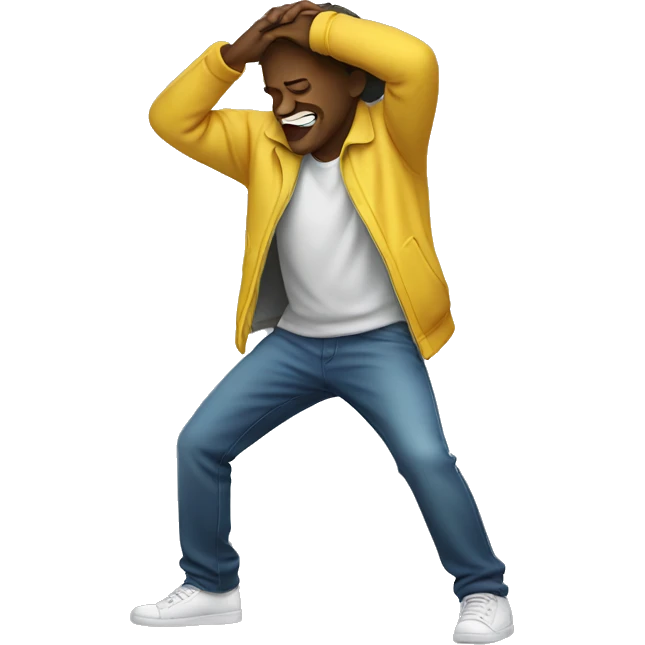 A person dabbing emoji