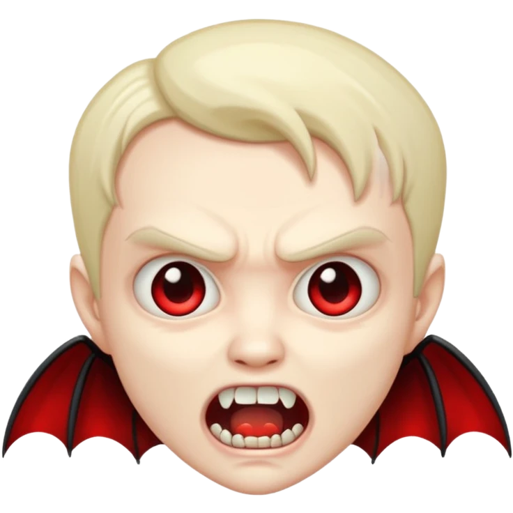 Chibi style, vampire, scared expression emoji