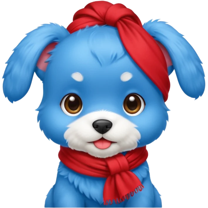 blue puppy with scarf
 emoji