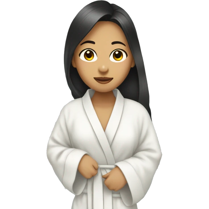 asian girl wearing a sheet mask in a bath robe emoji