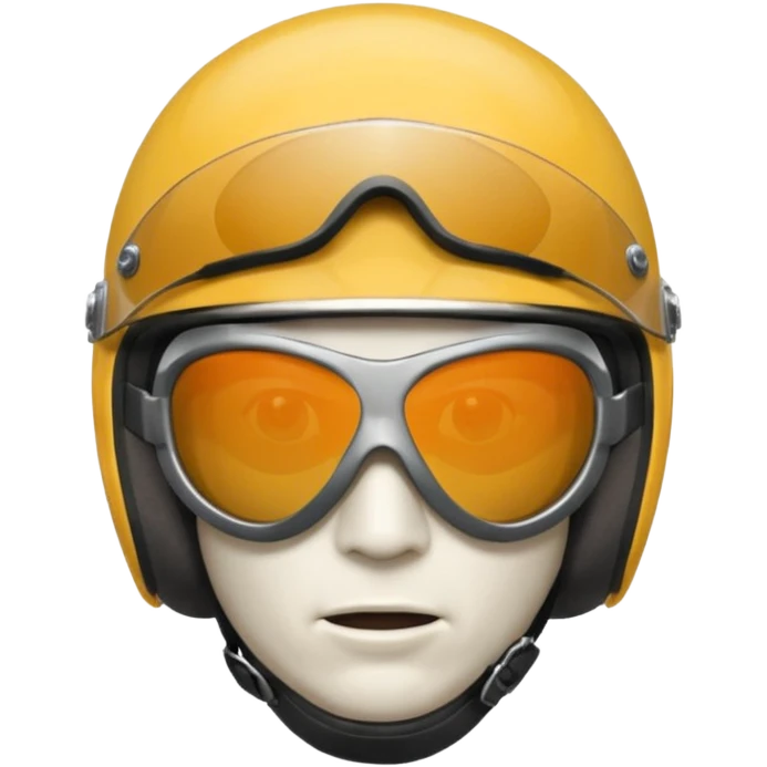 male face with motorcycle helmet and sunglasses, no mouth emoji
