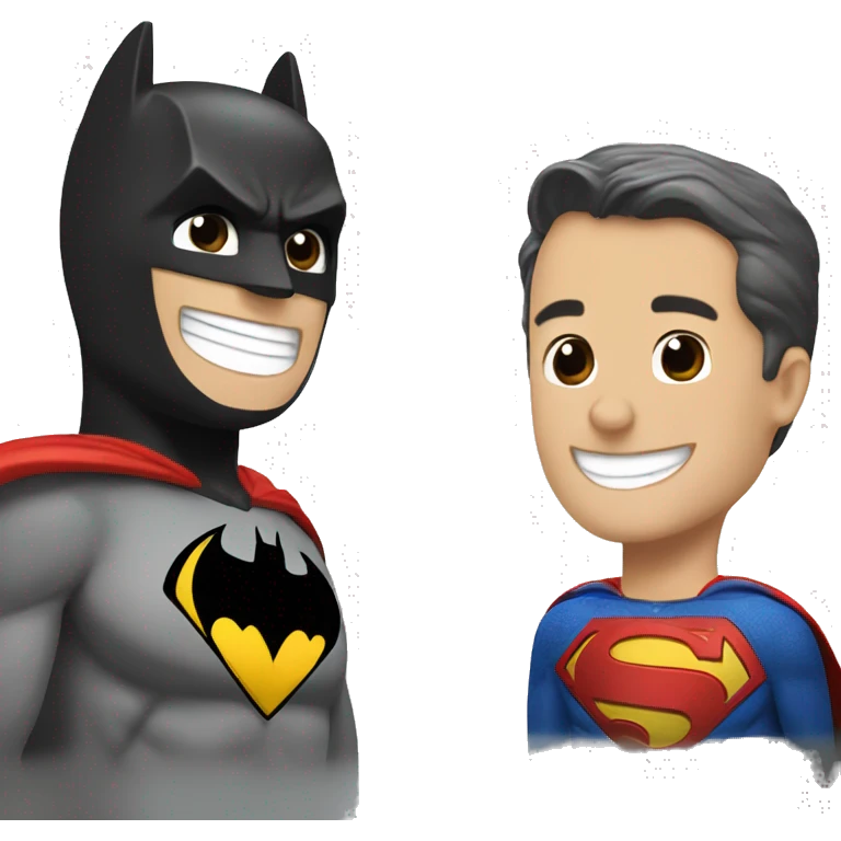 Batman and Superman laughing emoji