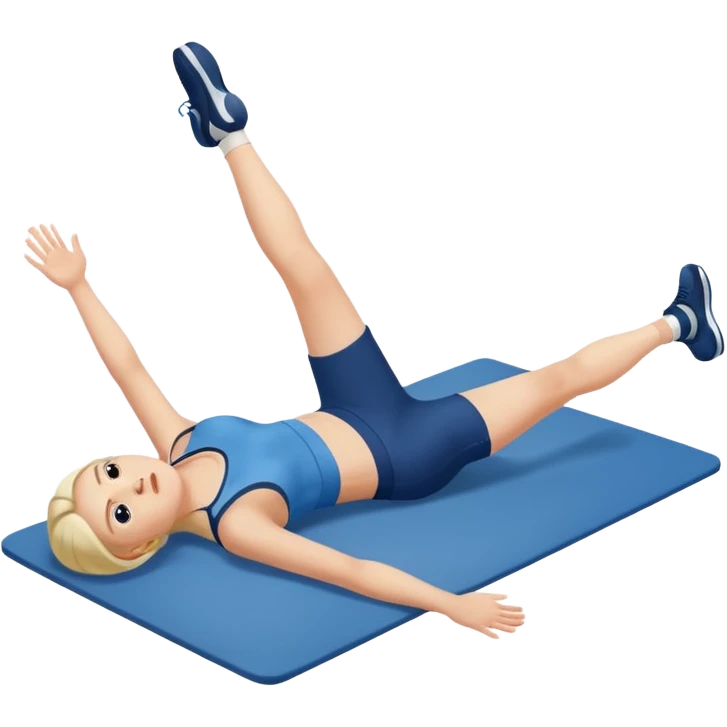persona estirada en el suelo con las piernas levantadas gimnasio emoji