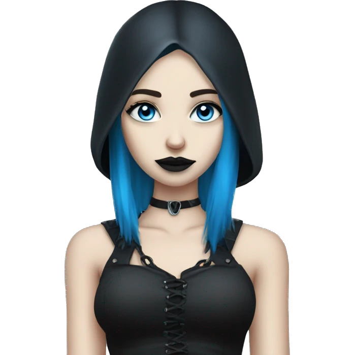 goth girl with blue eyes with daggsd emoji