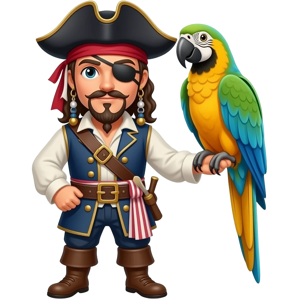 pirate and parrot emoji