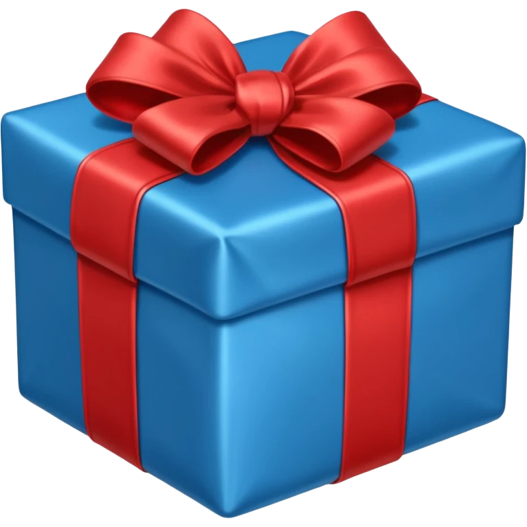 Blue present with red bow emoji