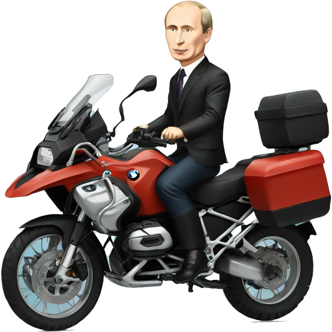 Putin rides in a BMW with Zelinsky emoji