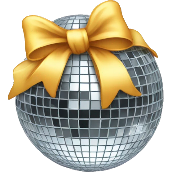 A disco ball with a bow emoji