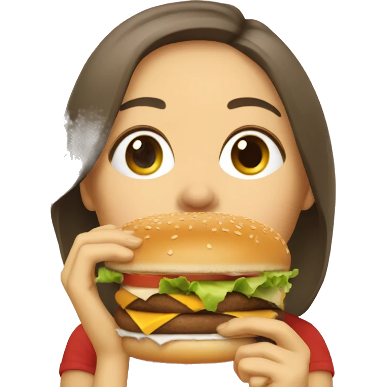 Genarate me a woman eating a burger emoji