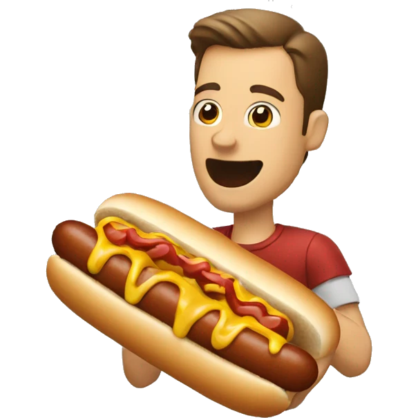 a man eating hotdogs emoji