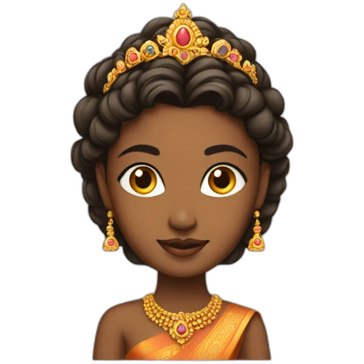 Tamil princess. Round head. emoji