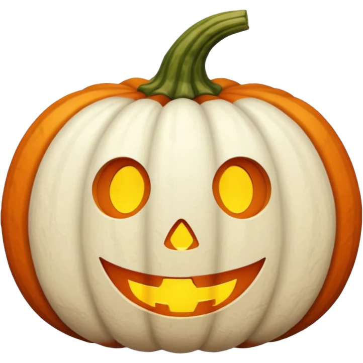 white fuzzy pumpkin with brown stem emoji