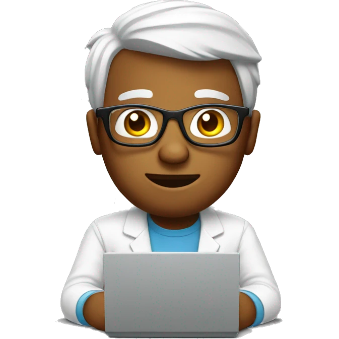 nerd with computer emoji