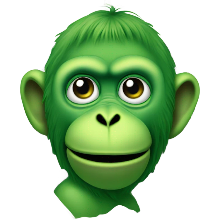 Green monkey on a dollar bill emoji