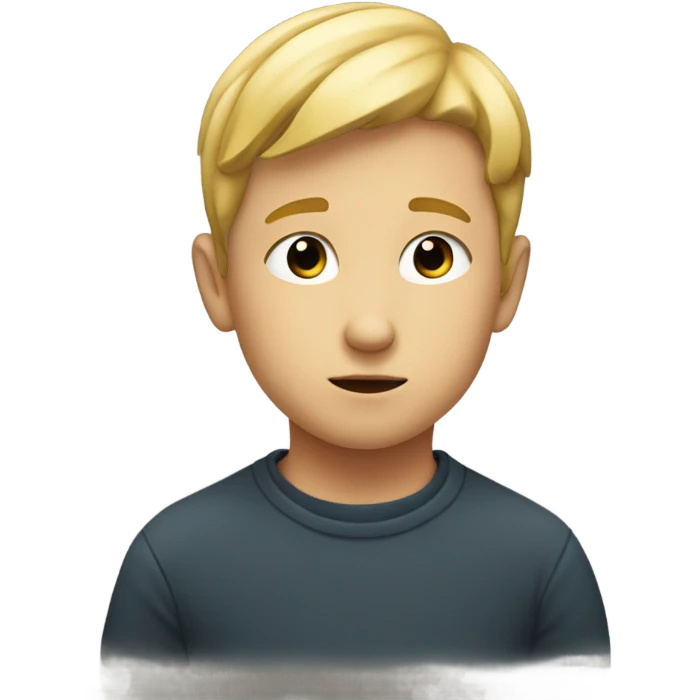 thinking boy blond hair  emoji