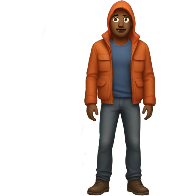 Guy on fire in the snow  emoji