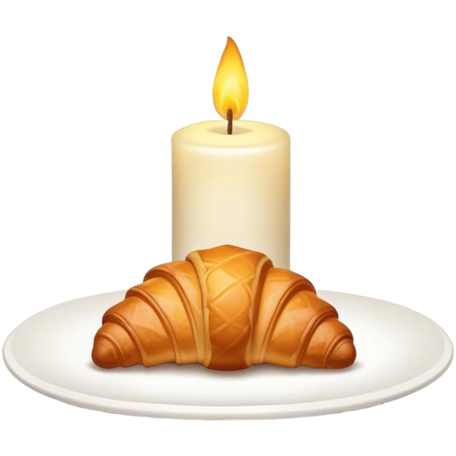 croissant with candle emoji