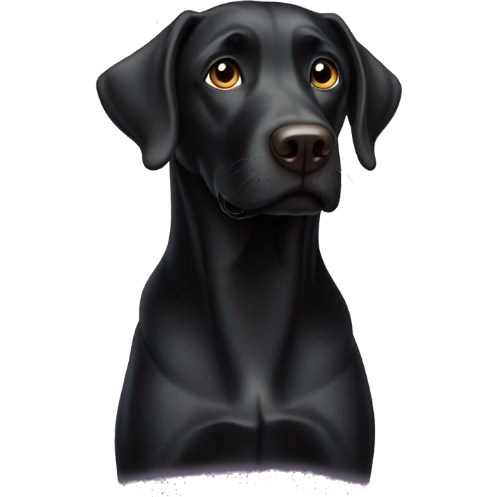 Black goofy Labrador  emoji