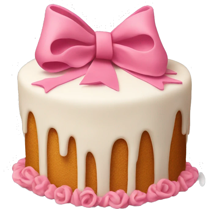 a cake with a bow emoji