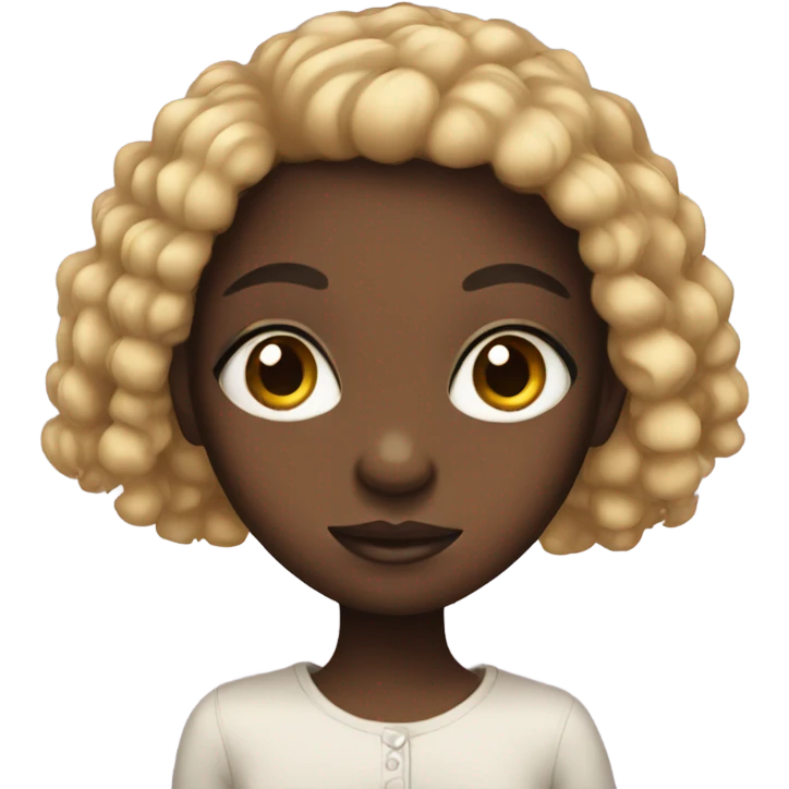 Black girl with big eyes emoji