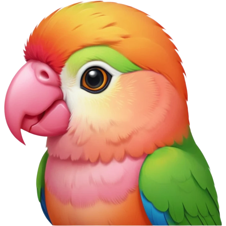 A peach-faced lovebird emoji