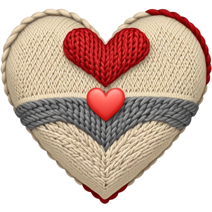 Patterned, Knitted, bland colored heart  emoji