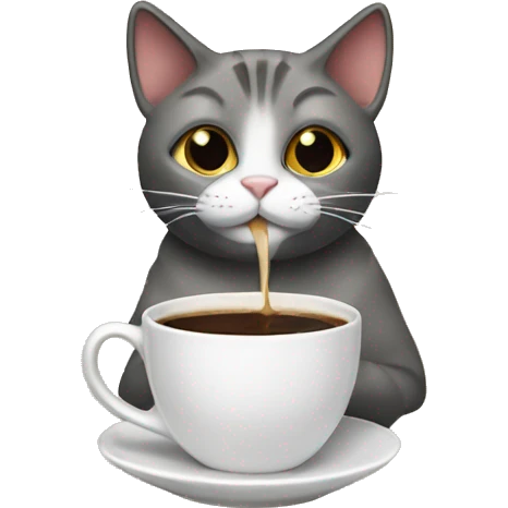 cat drinking coffee  emoji