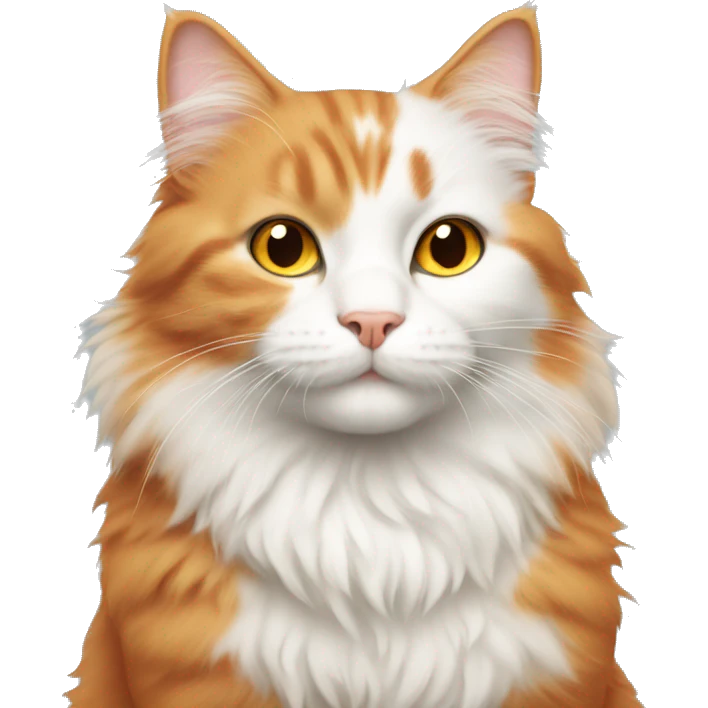 Fluffy orange and white cat emoji
