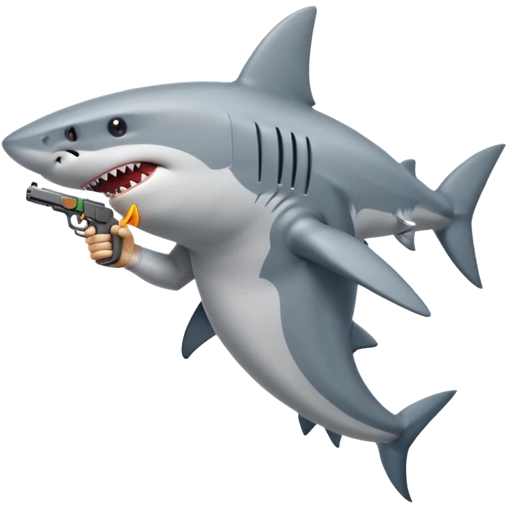 Shark with a gun emoji